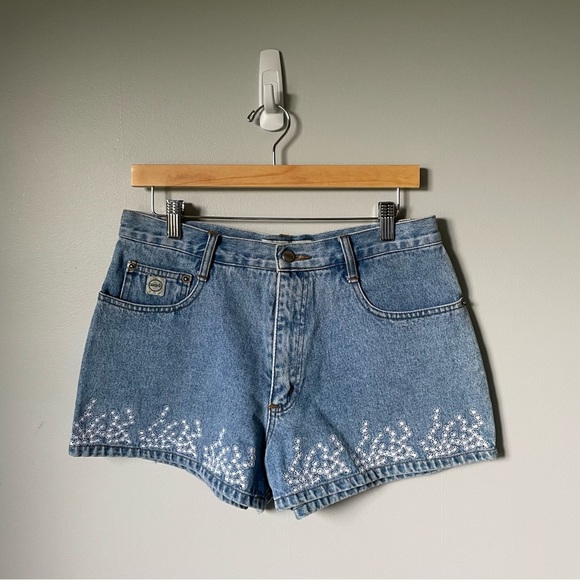 Zana Di Vintage Denim Shorts with Embroidered Details Size 11/12 - Picture 1 of 8